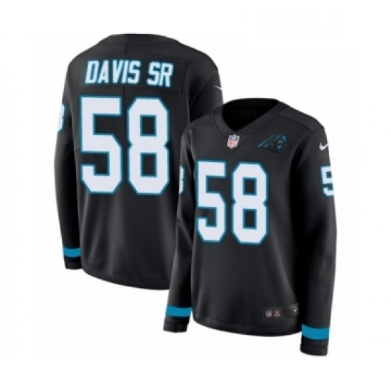 Womens Nike Carolina Panthers 58 Thomas Davis Limited Black Therma Long Sleeve NFL Jersey Womens Nike Carolina Panthers 58 Thomas Davis Limited Black Therma Long Sleeve NFL Jersey