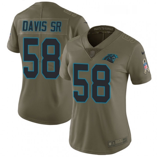 Womens Nike Carolina Panthers 58 Thomas Davis Limited Olive 2017 Salute to Service NFL Jersey Womens Nike Carolina Panthers 58 Thomas Davis Limited Olive 2017 Salute to Service NFL Jersey