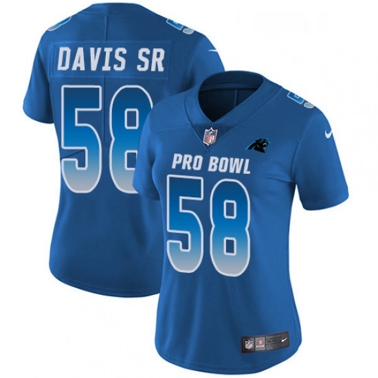 Womens Nike Carolina Panthers 58 Thomas Davis Limited Royal Blue 2018 Pro Bowl NFL Jersey Womens Nike Carolina Panthers 58 Thomas Davis Limited Royal Blue 2018 Pro Bowl NFL Jersey