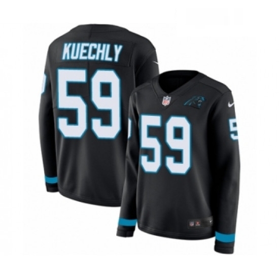Womens Nike Carolina Panthers 59 Luke Kuechly Limited Black Therma Long Sleeve NFL Jersey Womens Nike Carolina Panthers 59 Luke Kuechly Limited Black Therma Long Sleeve NFL Jersey