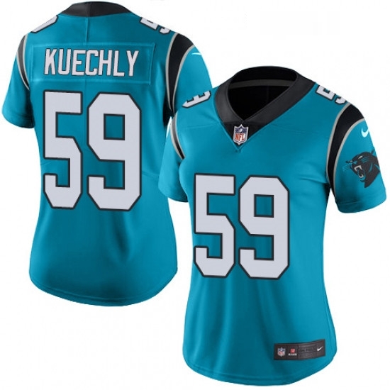 Womens Nike Carolina Panthers 59 Luke Kuechly Limited Blue Rush Vapor Untouchable NFL Jersey Womens Nike Carolina Panthers 59 Luke Kuechly Limited Blue Rush Vapor Untouchable NFL Jersey