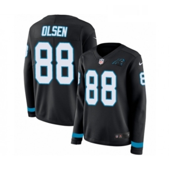 Womens Nike Carolina Panthers 88 Greg Olsen Limited Black Therma Long Sleeve NFL Jersey Womens Nike Carolina Panthers 88 Greg Olsen Limited Black Therma Long Sleeve NFL Jersey