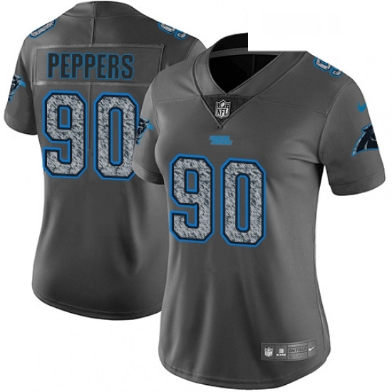 Womens Nike Carolina Panthers 90 Julius Peppers Gray Static Vapor Untouchable Limited NFL Jersey Womens Nike Carolina Panthers 90 Julius Peppers Gray Static Vapor Untouchable Limited NFL Jersey