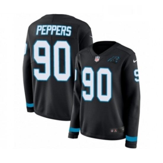 Womens Nike Carolina Panthers 90 Julius Peppers Limited Black Therma Long Sleeve NFL Jersey Womens Nike Carolina Panthers 90 Julius Peppers Limited Black Therma Long Sleeve NFL Jersey