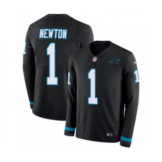 Youth Nike Carolina Panthers 1 Cam Newton Limited Black Therma Long Sleeve NFL Jersey Youth Nike Carolina Panthers 1 Cam Newton Limited Black Therma Long Sleeve NFL Jersey