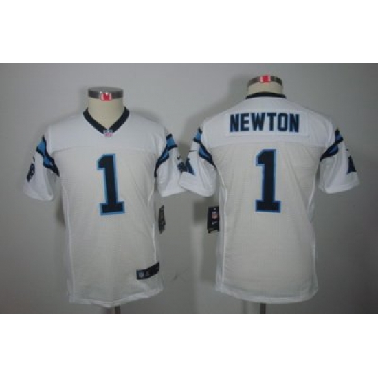 Youth Nike Carolina Panthers #1 Newton White Color[Youth Limited Jerseys]