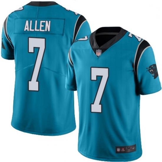 Youth Panthers 7 Kyle Allen Blue Stitched Football Limited Rush Jersey Youth Panthers 7 Kyle Allen Blue Stitched Football Limited Rush Jersey