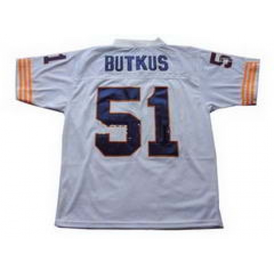 Butkus 51 Chicago Bears Throwback Jerseys White Jersey Big Number Butkus 51 Chicago Bears Throwback Jerseys White Jersey Big Number