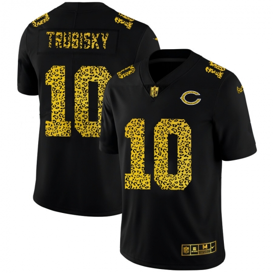 Chicago Bears 10 Mitchell Trubisky Men Nike Leopard Print Fashion Vapor Limited NFL Jersey Black Chicago Bears 10 Mitchell Trubisky Men Nike Leopard Print Fashion Vapor Limited NFL Jersey Black