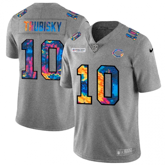Chicago Bears 10 Mitchell Trubisky Men Nike Multi Color 2020 NFL Crucial Catch NFL Jersey Greyheather Chicago Bears 10 Mitchell Trubisky Men Nike Multi Color 2020 NFL Crucial Catch NFL Jersey Greyheather