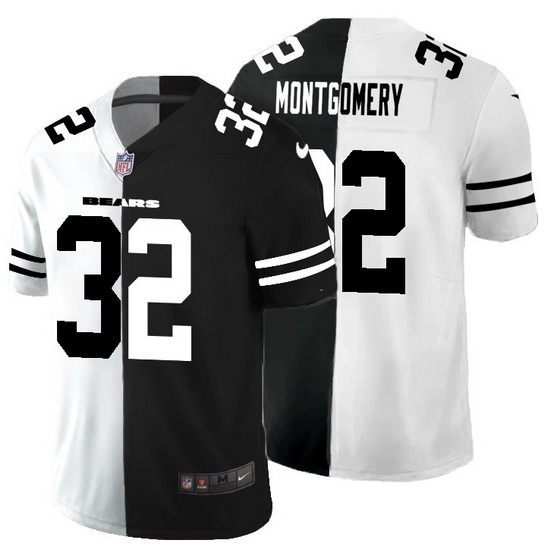 Chicago Bears 32 David Montgomery Men Black V White Peace Split Nike Vapor Untouchable Limited NFL Jersey Chicago Bears 32 David Montgomery Men Black V White Peace Split Nike Vapor Untouchable Limited NFL Jersey