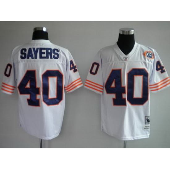 Chicago Bears 40 Sayers white throwback Jerseys Big Number Chicago Bears 40 Sayers white throwback Jerseys Big Number