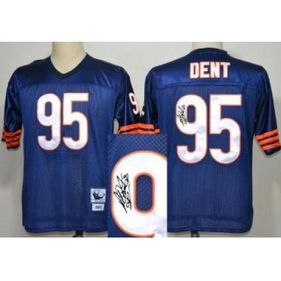 Chicago Bears 95 Richard Dent Blue Throwback M&N Signed NFL Jerseys Chicago Bears 95 Richard Dent Blue Throwback M&N Signed NFL Jerseys
