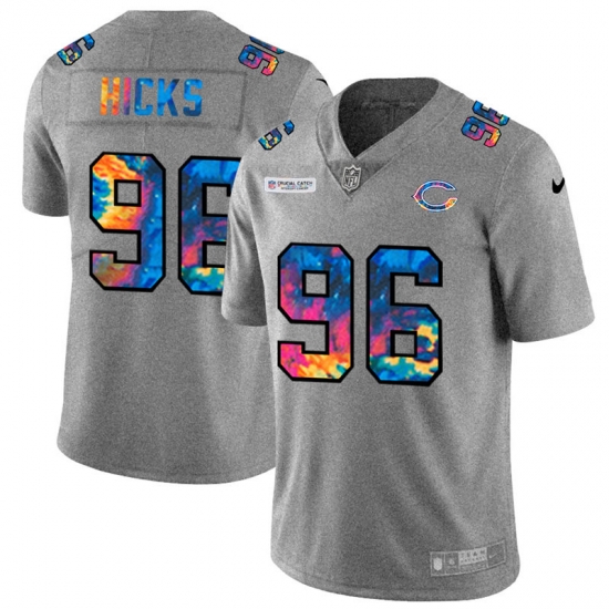 Chicago Bears 96 Akiem Hicks Men Nike Multi Color 2020 NFL Crucial Catch NFL Jersey Greyheather Chicago Bears 96 Akiem Hicks Men Nike Multi Color 2020 NFL Crucial Catch NFL Jersey Greyheather
