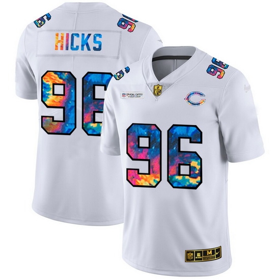 Chicago Bears 96 Akiem Hicks Men White Nike Multi Color 2020 NFL Crucial Catch Limited NFL Jersey Chicago Bears 96 Akiem Hicks Men White Nike Multi Color 2020 NFL Crucial Catch Limited NFL Jersey