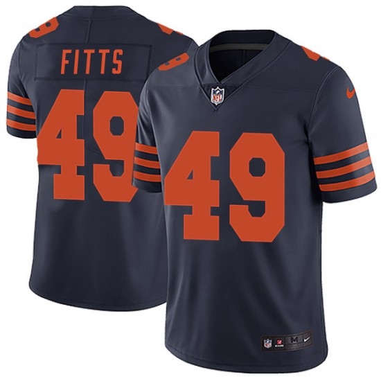 Kylie Fitts Chicago Bears #49 Men Color Rush Legend Nike Jersey Navy Blue Orange Kylie Fitts Chicago Bears #49 Men Color Rush Legend Nike Jersey Navy Blue Orange