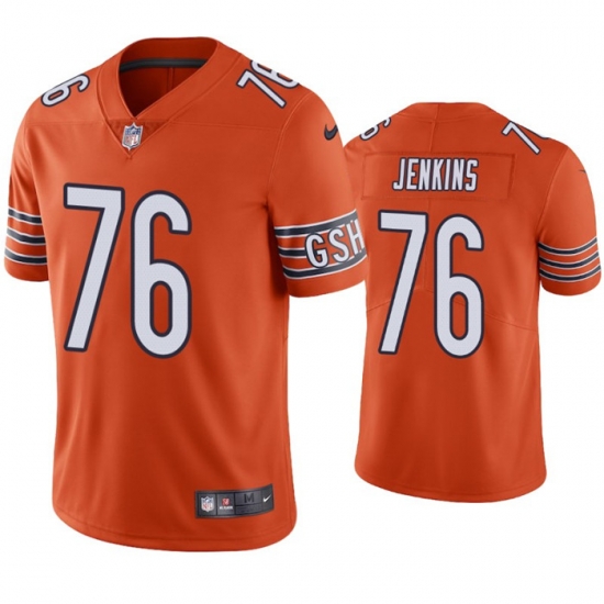 Men Bears 76 Teven Jenkins Orange Men Stitched NFL Limited Rush Jersey Men Bears 76 Teven Jenkins Orange Men Stitched NFL Limited Rush Jersey