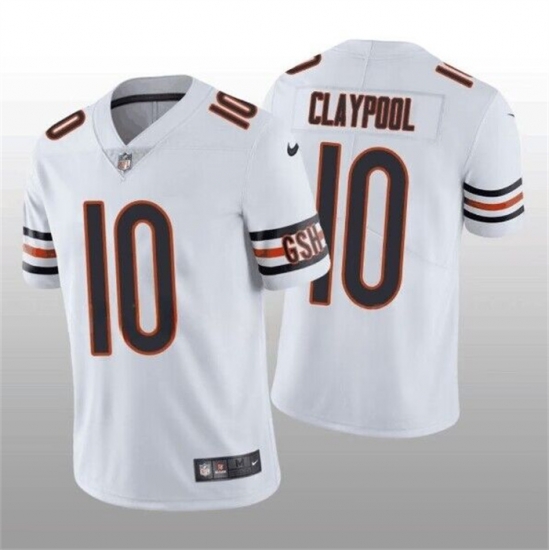 Men Chicago Bears 10 Chase Claypool White Vapor Untouchable Limited Stitched Football Jersey Men Chicago Bears 10 Chase Claypool White Vapor Untouchable Limited Stitched Football Jersey