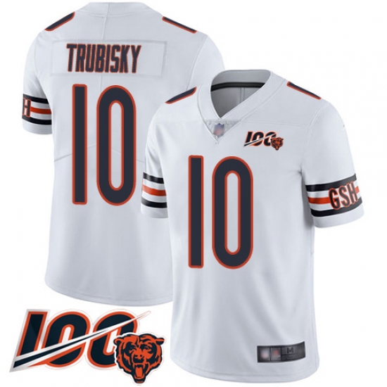 Men Chicago Bears 10 Mitchell Trubisky White Vapor Untouchable Limited Player 100th Season Football Jersey Men Chicago Bears 10 Mitchell Trubisky White Vapor Untouchable Limited Player 100th Season Football Jersey