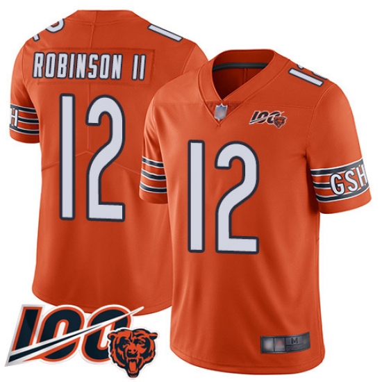 Men Chicago Bears 12 Allen Robinson Orange Alternate 100th Season Limited Football Jersey Men Chicago Bears 12 Allen Robinson Orange Alternate 100th Season Limited Football Jersey