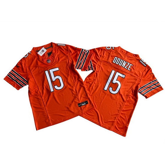 Men Chicago Bears 15 Rome Odunze Orange 2024 Draft F U S E Vapor Stitched Football Jersey Men Chicago Bears 15 Rome Odunze Orange 2024 Draft F U S E Vapor Stitched Football Jersey