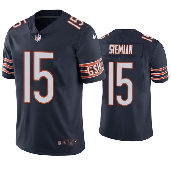 Men Chicago Bears 15 Trevor Siemian Navy Vapor Untouchable Limited Stitched Jersey Men Chicago Bears 15 Trevor Siemian Navy Vapor Untouchable Limited Stitched Jersey