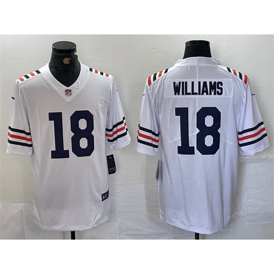 Men Chicago Bears 18 Caleb Williams White 2024 Draft Vapor Stitched Football Jersey Men Chicago Bears 18 Caleb Williams White 2024 Draft Vapor Stitched Football Jersey