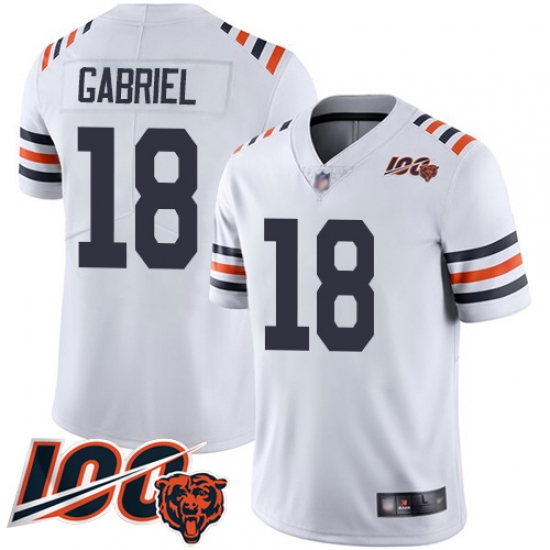 Men Chicago Bears 18 Taylor Gabriel White 100th Season Limited Football Jersey Men Chicago Bears 18 Taylor Gabriel White 100th Season Limited Football Jersey