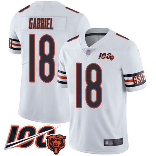Men Chicago Bears 18 Taylor Gabriel White Vapor Untouchable Limited Player 100th Season Football Jersey Men Chicago Bears 18 Taylor Gabriel White Vapor Untouchable Limited Player 100th Season Football Jersey