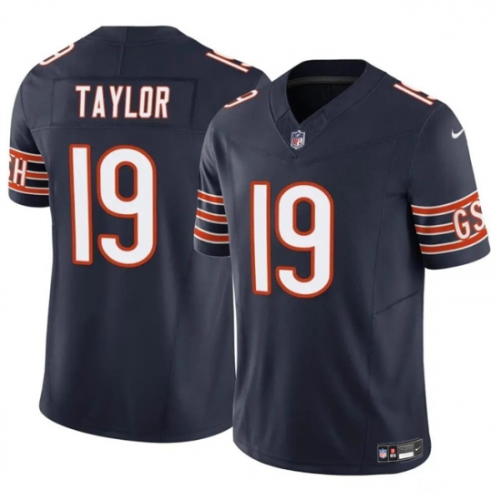 Men Chicago Bears 19 Tory Taylor Navy 2023 F U S E Vapor Stitched Football Jersey Men Chicago Bears 19 Tory Taylor Navy 2023 F U S E Vapor Stitched Football Jersey