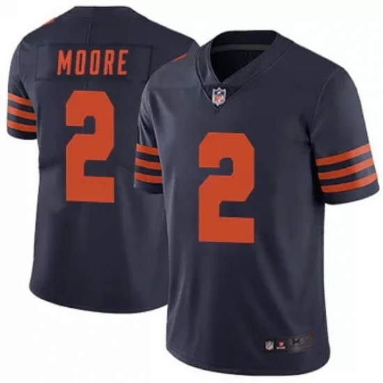 Men Chicago Bears 2 DJ Moore Navy Vapor Limited Stitched NFL Jersey Men Chicago Bears 2 DJ Moore Navy Vapor Limited Stitched NFL Jersey