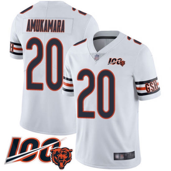Men Chicago Bears 20 Prince Amukamara White Vapor Untouchable Limited Player 100th Season Football Jersey Men Chicago Bears 20 Prince Amukamara White Vapor Untouchable Limited Player 100th Season Football Jersey