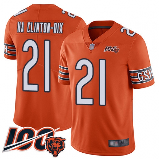Men Chicago Bears 21 Ha Ha ClintonDix Orange Alternate 100th Season Limited Football Jersey Men Chicago Bears 21 Ha Ha ClintonDix Orange Alternate 100th Season Limited Football Jersey