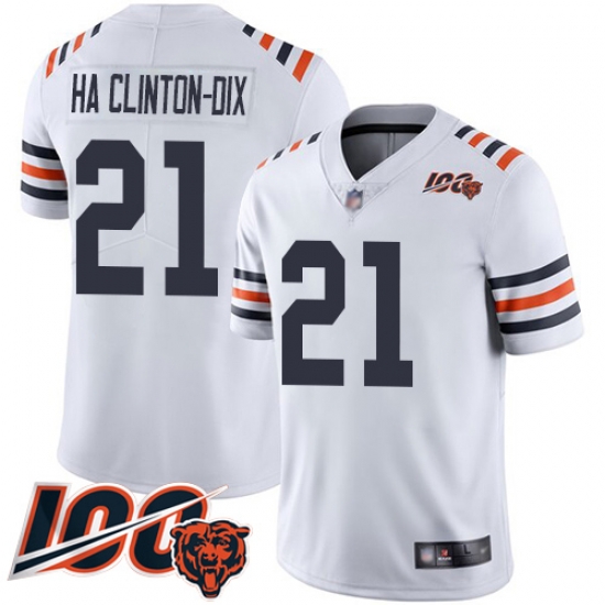 Men Chicago Bears 21 Ha Ha ClintonDix White 100th Season Limited Football Jersey Men Chicago Bears 21 Ha Ha ClintonDix White 100th Season Limited Football Jersey