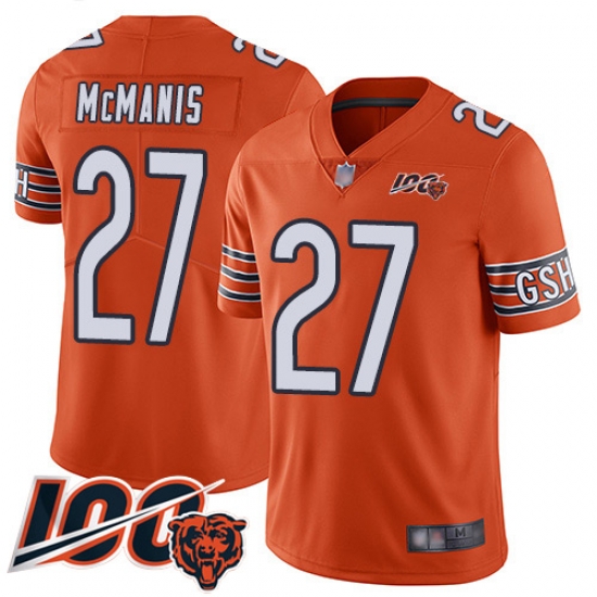 Men Chicago Bears 27 Sherrick McManis Orange Alternate 100th Season Limited Football Jersey Men Chicago Bears 27 Sherrick McManis Orange Alternate 100th Season Limited Football Jersey