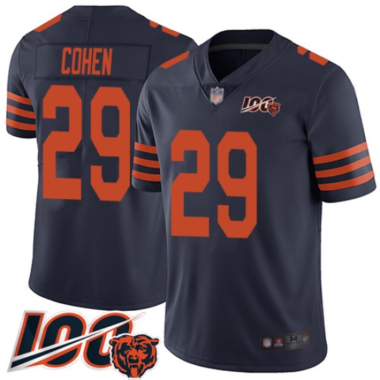 Men Chicago Bears 29 Tarik Cohen Limited Navy Blue Rush Vapor Untouchable 100th Season Football Jersey Men Chicago Bears 29 Tarik Cohen Limited Navy Blue Rush Vapor Untouchable 100th Season Football Jersey