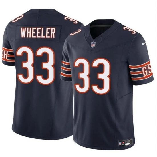 Men Chicago Bears 33 Ian Wheeler Navy 2023 F U S E Vapor Stitched Football Jersey Men Chicago Bears 33 Ian Wheeler Navy 2023 F U S E Vapor Stitched Football Jersey