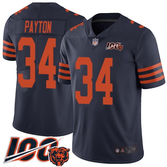 Men Chicago Bears 34 Walter Payton Limited Navy Blue Rush Vapor Untouchable 100th Season Football Jersey Men Chicago Bears 34 Walter Payton Limited Navy Blue Rush Vapor Untouchable 100th Season Football Jersey