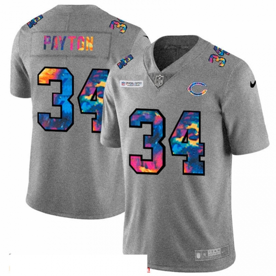 Men Chicago Bears 34 Walter Payton Men Nike Multi Color 2020 NFL Crucial Catch NFL Jersey Greyheather Men Chicago Bears 34 Walter Payton Men Nike Multi Color 2020 NFL Crucial Catch NFL Jersey Greyheather