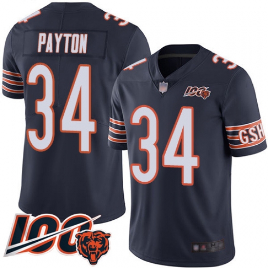 Men Chicago Bears 34 Walter Payton Navy Blue Team Color 100th Season Limited Football Jersey Men Chicago Bears 34 Walter Payton Navy Blue Team Color 100th Season Limited Football Jersey