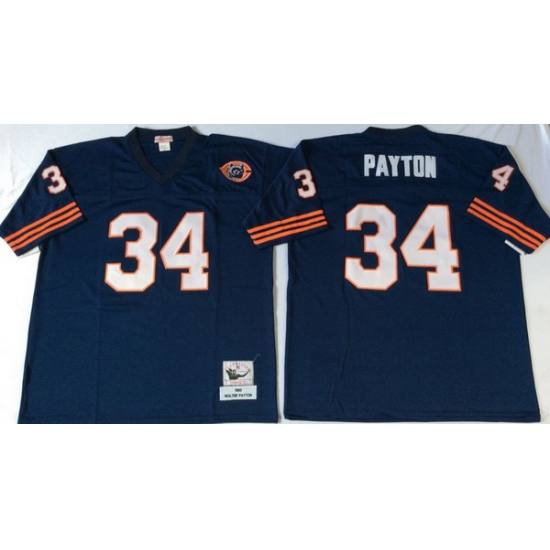 Men Chicago Bears 34 Walter Payton Navy M&N Throwback Jersey Men Chicago Bears 34 Walter Payton Navy M&N Throwback Jersey