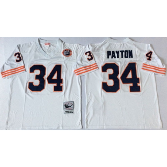 Men Chicago Bears 34 Walter Payton White M&N Throwback Jersey Men Chicago Bears 34 Walter Payton White M&N Throwback Jersey
