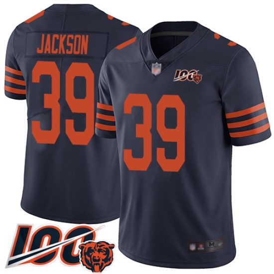 Men Chicago Bears 39 Eddie Jackson Limited Navy Blue Rush Vapor Untouchable 100th Season Football Jersey Men Chicago Bears 39 Eddie Jackson Limited Navy Blue Rush Vapor Untouchable 100th Season Football Jersey