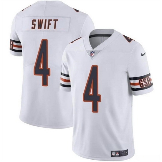 Men Chicago Bears 4 D u2019Andre Swift White Vapor Stitched Football Jersey Men Chicago Bears 4 D u2019Andre Swift White Vapor Stitched Football Jersey