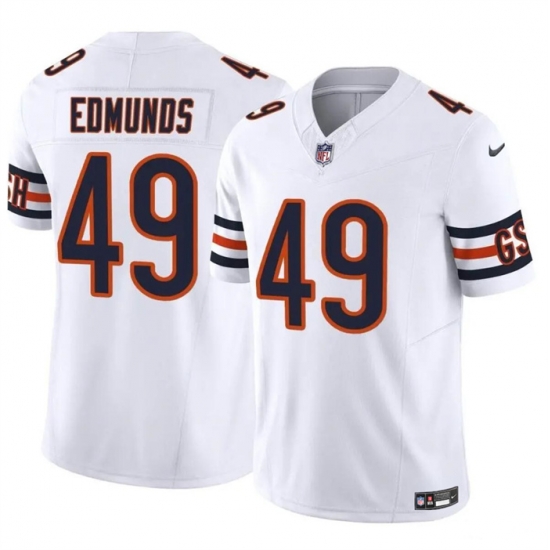 Men Chicago Bears 49 Tremaine Edmunds White 2023 F U S E Vapor Stitched Football Jersey Men Chicago Bears 49 Tremaine Edmunds White 2023 F U S E Vapor Stitched Football Jersey