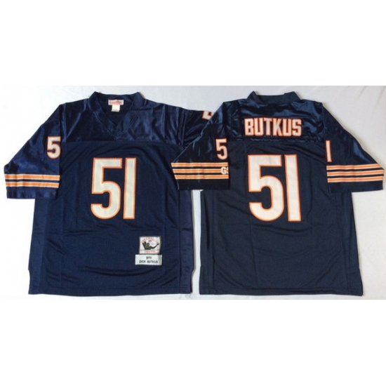 Men Chicago Bears 51 Dick Butkus Navy 1985 M&N Throwback Jersey Men Chicago Bears 51 Dick Butkus Navy 1985 M&N Throwback Jersey