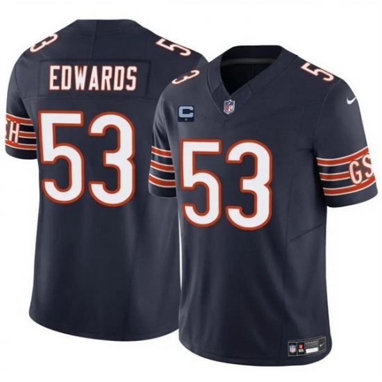 Men Chicago Bears 53 T J Edwards Navy 2024 F U S E With 1 Star C Patch Vapor Untouchable Limited Stitched Football Jersey Men Chicago Bears 53 T J Edwards Navy 2024 F U S E With 1 Star C Patch Vapor Untouchable Limited Stitched Football Jersey