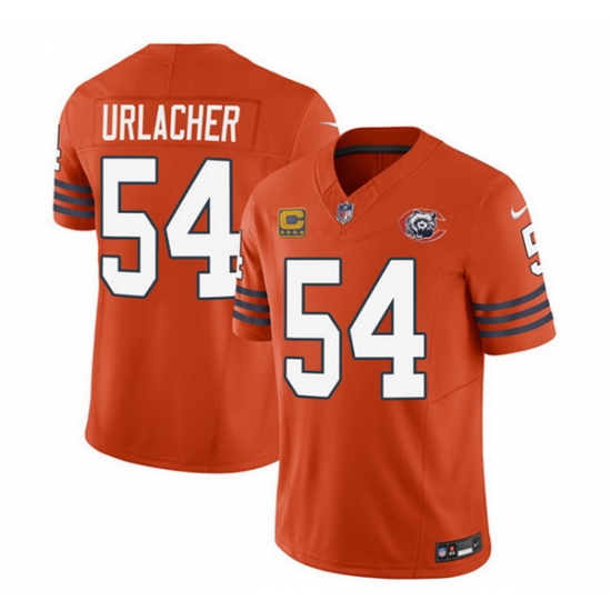 Men Chicago Bears 54 Brian Urlacher Orange 2023 F U S E With 4 Star C Patch Throwback Limited Stitched Football Jersey Men Chicago Bears 54 Brian Urlacher Orange 2023 F U S E With 4 Star C Patch Throwback Limited Stitched Football Jersey