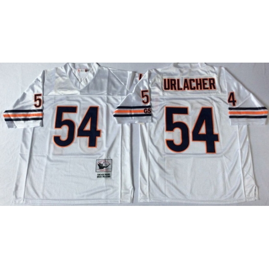 Men Chicago Bears 54 Brian Urlacher White M&N Road Throwback Jersey Men Chicago Bears 54 Brian Urlacher White M&N Road Throwback Jersey