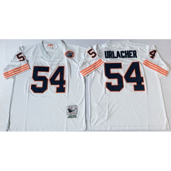Men Chicago Bears 54 Brian Urlacher White M&N Throwback Jersey Men Chicago Bears 54 Brian Urlacher White M&N Throwback Jersey